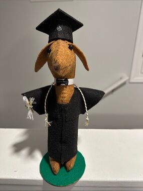 Graduation Dachshund Plush in Black